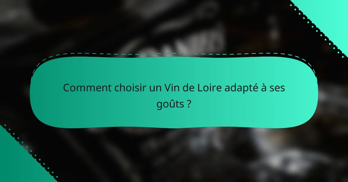 Comment choisir un Vin de Loire adapté à ses goûts ?