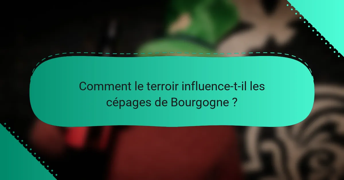 Comment le terroir influence-t-il les cépages de Bourgogne ?