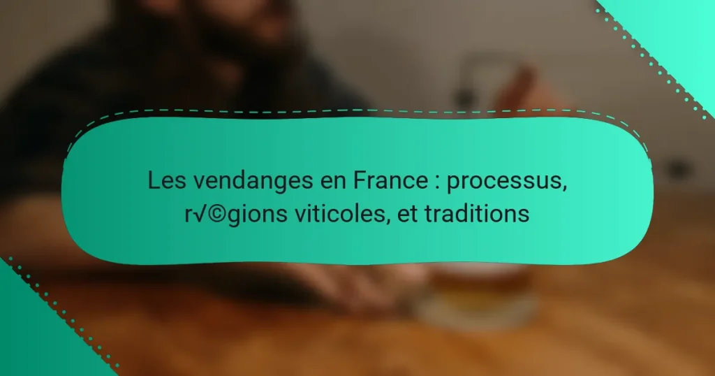 Les vendanges en France : processus, régions viticoles, et traditions