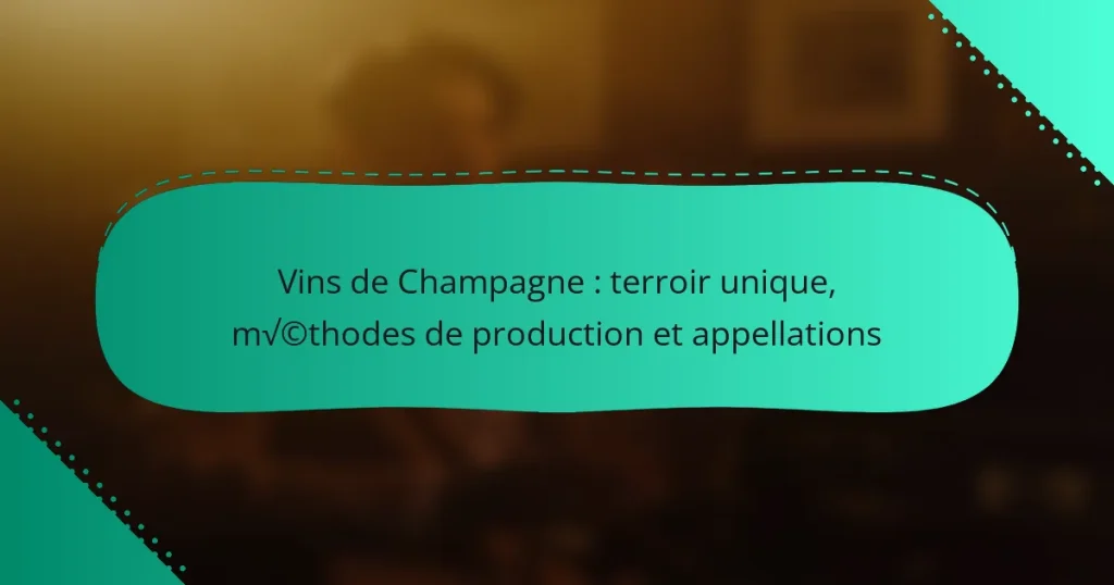 Vins de Champagne : terroir unique, méthodes de production et appellations