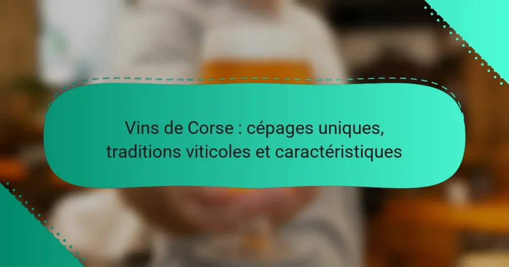 Vins de Corse : cépages uniques, traditions viticoles et caractéristiques