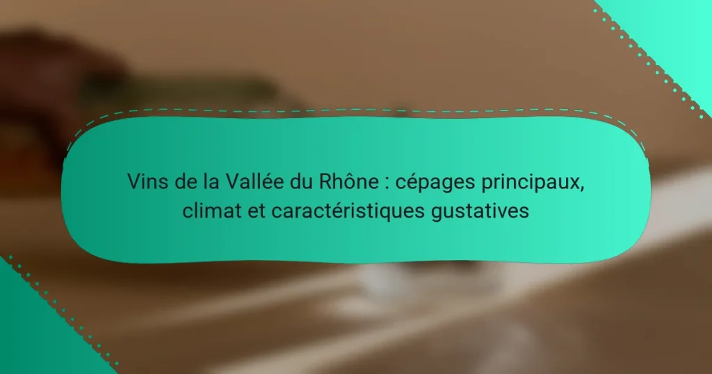 Vins de la Vallée du Rhône : cépages principaux, climat et caractéristiques gustatives