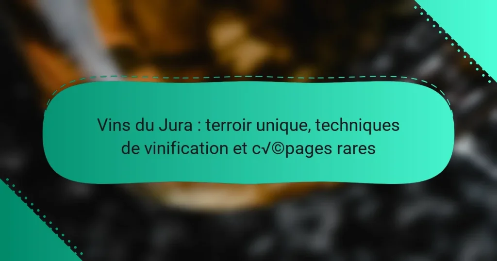 Vins du Jura : terroir unique, techniques de vinification et cépages rares