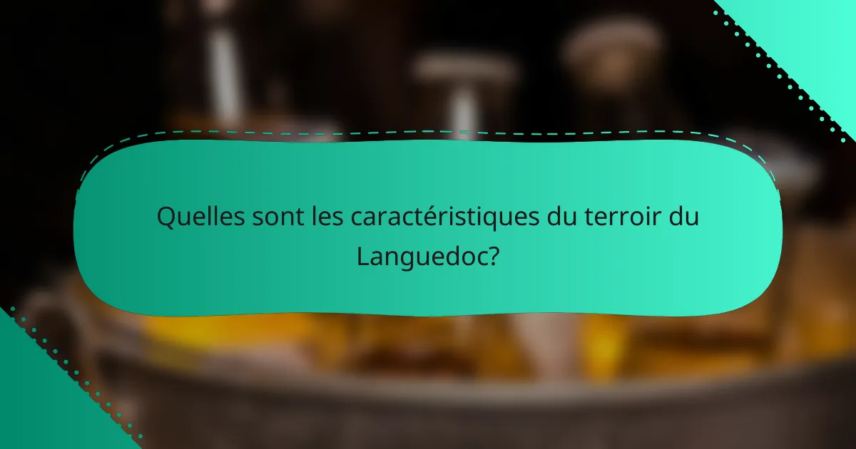 Quelles sont les caractéristiques du terroir du Languedoc?
