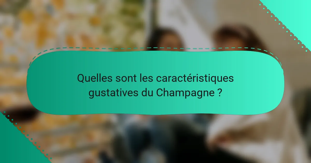 Quelles sont les caractéristiques gustatives du Champagne ?